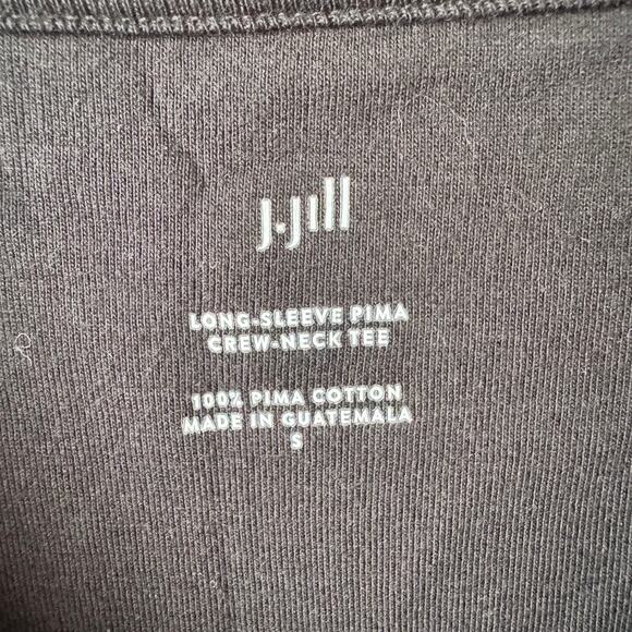 J.Jill Top Women S Black Long Sleeve Pima Crew Neck Tee 100% Pima Cotton Fall - Picture 4 of 5